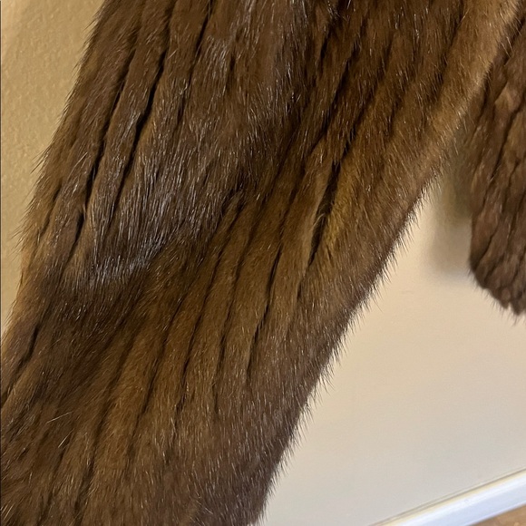 100% Real Vintage Mahogany Mink Fur Coat Beautiful Elegant M - Picture 4 of 14